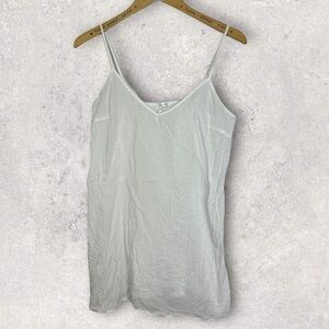 Nordstrom Stitchdrop White Slip Dress Size‎ Large V-Neck Minimalist Adjustable L